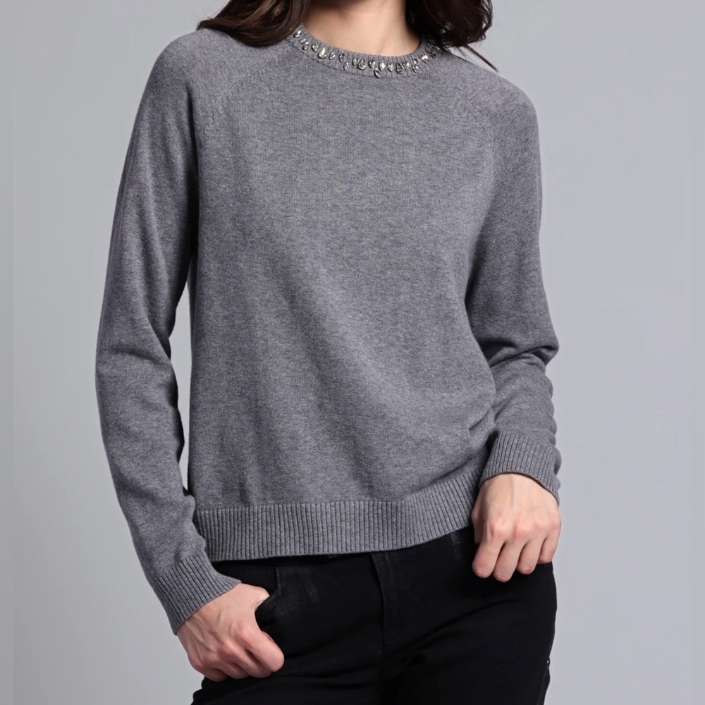 Minnie Rose Black Relaxed Crewneck Sweater - Size Medium